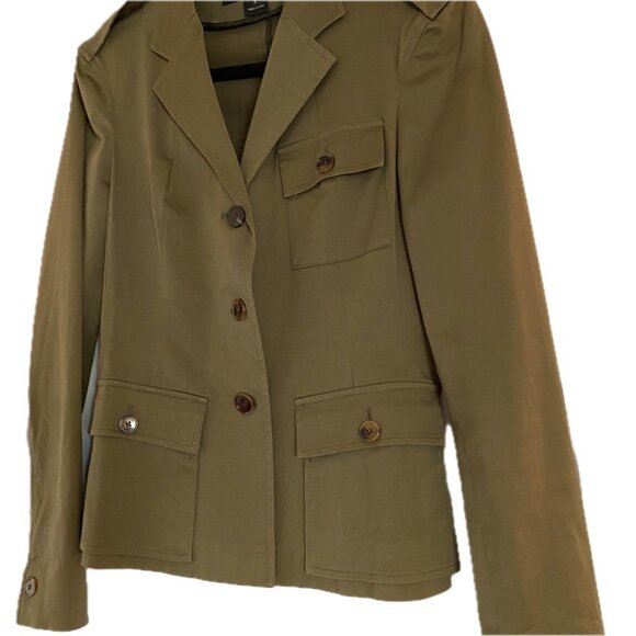 Ralph Lauren Blue Label Utility Jacket Military Blazer Army Green Womens Size 6 - Picture 2 of 12